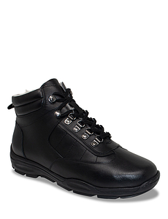 Pegasus Waterproof Leather Sherpa Lined Boots With Side Zip - Black