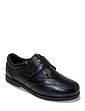 Pegasus Wide Fit Leather Touch Fasten Comfort Shoes Black