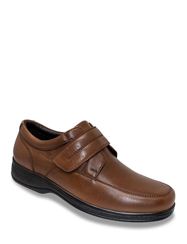 Pegasus Premium Comfort Leather Touch Fasten Shoes - Brown