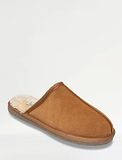 Dr Keller Wide Fit Suede Mule Slippers Tan