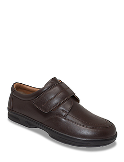 Dr Keller Wide Fit Touch Fasten Shoes - Brown