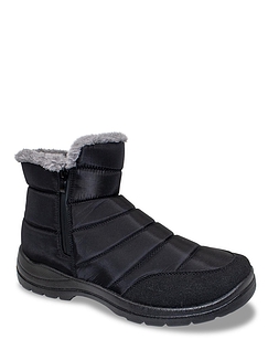 Pegasus Showerproof Wide Fit Zip Boots Black