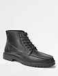 Pegasus Leather Wide Fit Fleece Lined Lace Boots Black