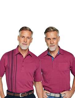 Pack of 2 Tailored Collar Polos - Berry