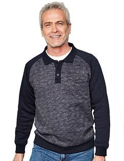 Pegasus Marl Fleece Raglan Sleeve Knitted Sweatshirt