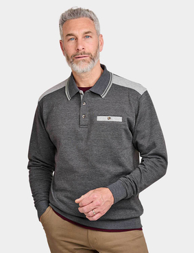 Pegasus Polo Sweatshirt With Chest Pocket Burgundy