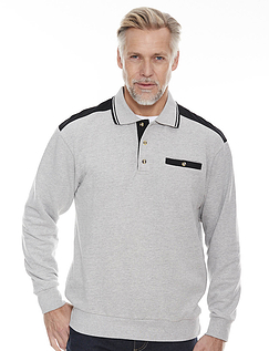 Pegasus Polo Sweatshirt With Chest Pocket - Grey