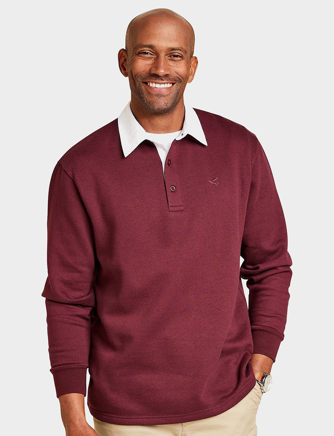 Pegasus Fleece Rugby Shirt Burgundy