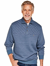 Pegasus Polo Quilted Sweatshirt With Chest Pocket Denim