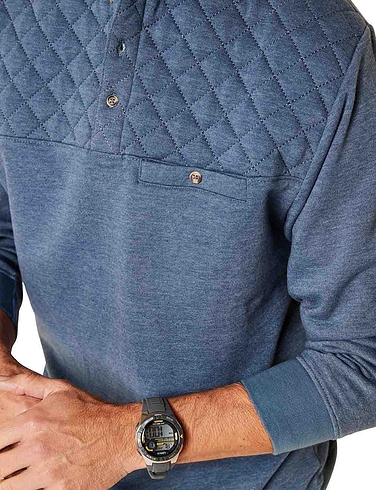 Pegasus Polo Quilted Sweatshirt With Chest Pocket