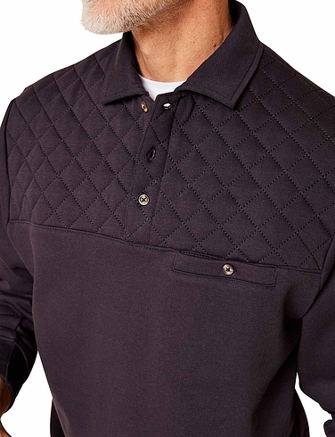 Pegasus Polo Quilted Sweatshirt With Chest Pocket