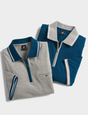 Pegasus 2 Pack Cotton Zip Neck Pique Polo Grey/Lemon