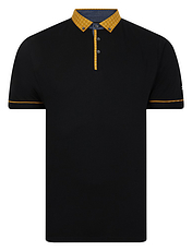 Lizard King Polo With Chambray Trim Black