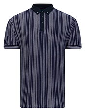 Lizard King Stripe Jacquard Polo Navy