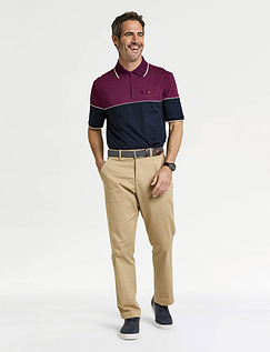 Pegasus Zip Neck Polo Burgundy