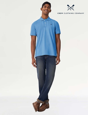 Crew Clothing Classic Pique Polo - Sky