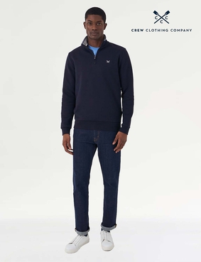 Crew Clothing Zip Sweatshirt Grey Marl