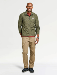 Regatta Thompson Marl Quarter Zip Fleece Green