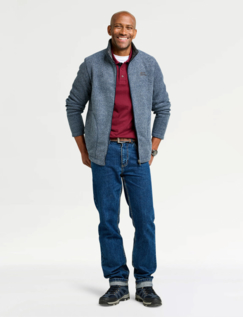 Weird Fish Full Zip Grid Jacket - Navy