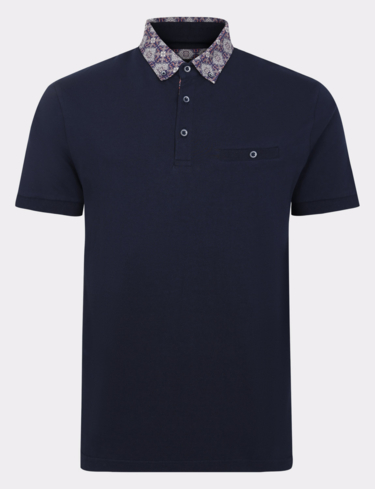 Printed Collar Lizard King Polo Shirt