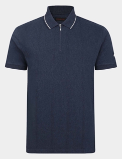 Lizard King Printed Collar Polo Shirt Denim