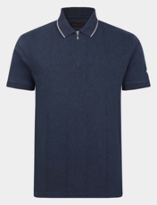 Lizard King Printed Collar Polo Shirt Denim