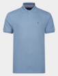 Peter Gribby Short Sleeve Melange Pique Polo Shirt Cornflower Blue