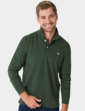 Crew Clothing Long Sleeve Pique Polo Blue