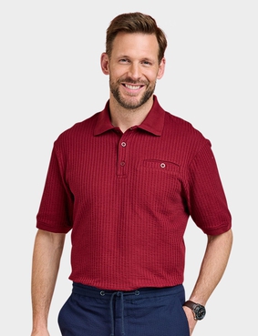Pegasus Seersucker Polo Burgundy