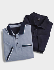 Pegasus 2 Pack Printed and Plain Polo NAVY