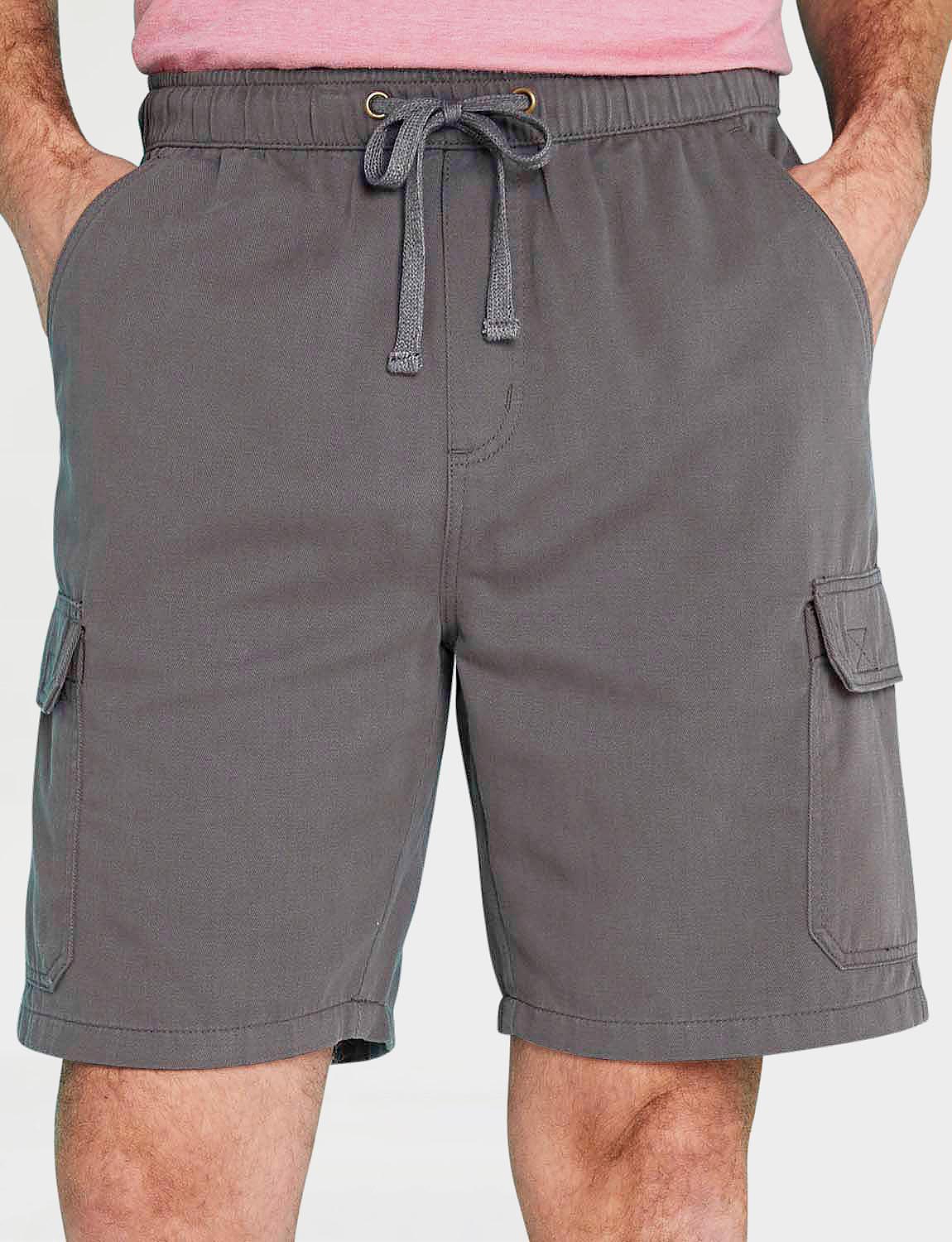 Pegasus Pull On Cotton Cargo Regular Short Charcoal