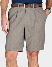 Pegasus Linen Blend Stretch Waist Shorts Bark