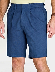 Pegasus Linen Blend Stretch Waist Shorts Bark