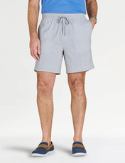 Pegasus Linen Look Pull On Cotton Short Dark Stone