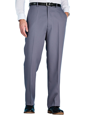 Chums Mens HIGH-Rise Poly Twill Trouser Pants with Stretch Waist 