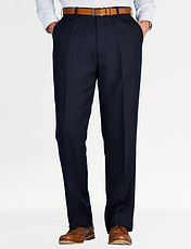 Pegasus Twill Trouser With Hidden Stretch Waist Navy