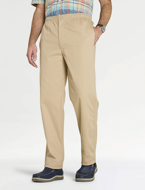 Pegasus Easy Pull On Cotton Trouser Navy