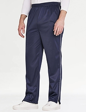 Pegasus Tricot Knitted Track Pants With Zip Hem Navy