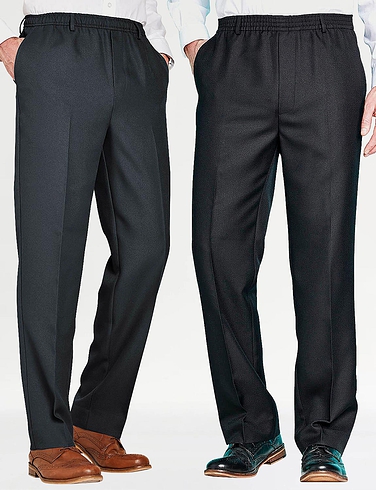 Mens Fully Elasticated Waist Trousers Button or Velcro Fastening  Care  Clothing