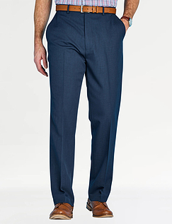 Pegasus Stain Resist Trouser With Hidden Stretch Waistband - Navy