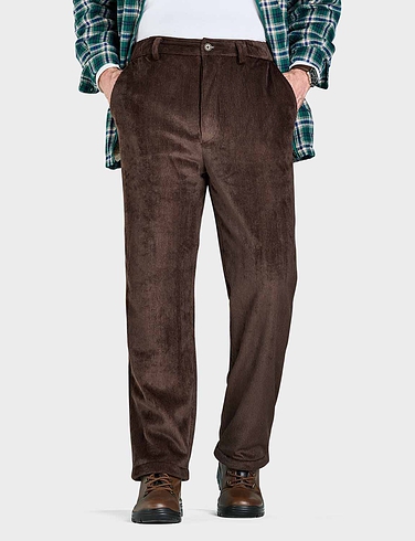 Pegasus Sherpa Lined Cord Trousers - Brown