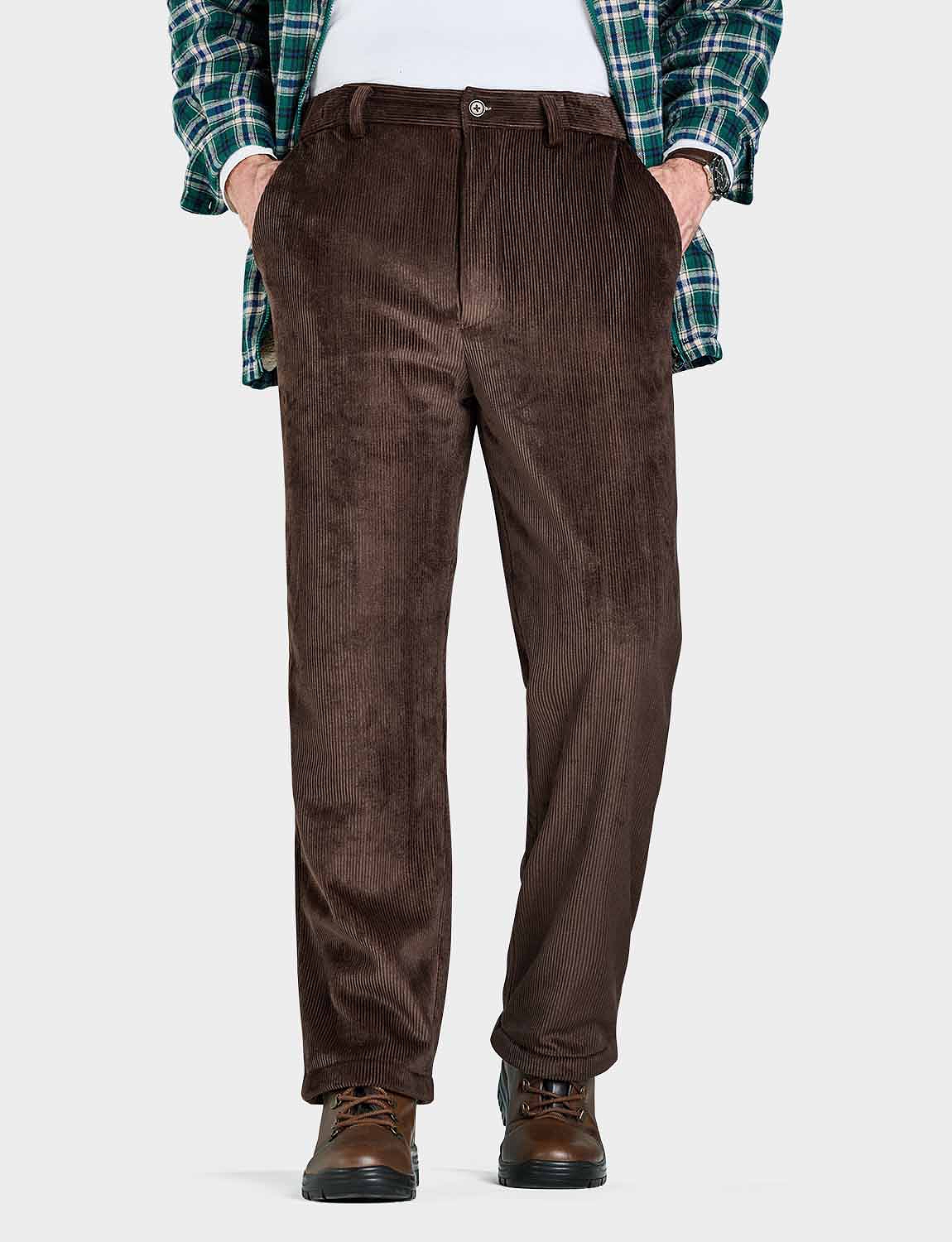 Pegasus Sherpa Lined Cord Trousers Brown
