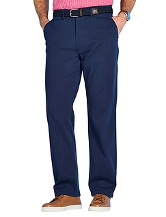 Pegasus Stretch Chino Trouser with Free Belt Navy