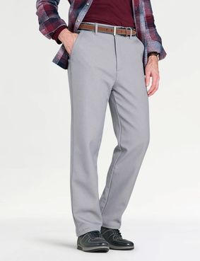 Pegasus Fleece Lined Formal Trouser With Stretch Waist Black