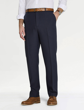 Twill Trouser With Side Elastic Waist Black