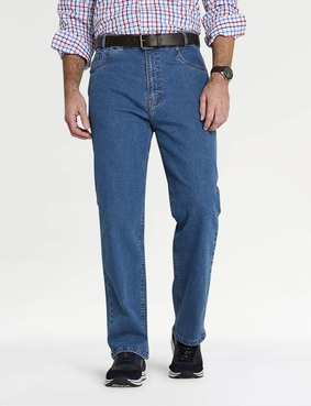 Pegasus Hidden Stretch Waist Jean With FREE Belt Blue