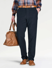 Pegasus Moleskin Trouser With Hidden Stretch Waist Tobacco