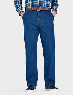 Pegasus High Waist Stretch Denim Trousers BLUE