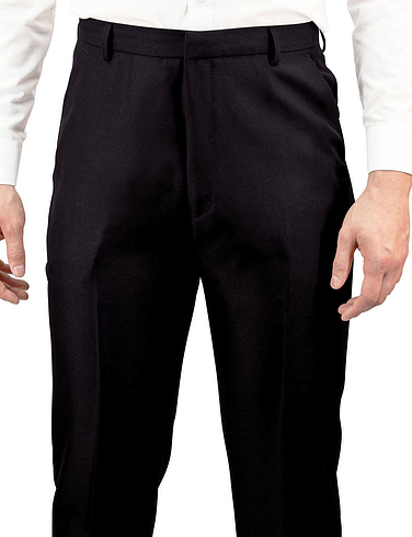 High Rise Twill Trouser with Stretch Waist