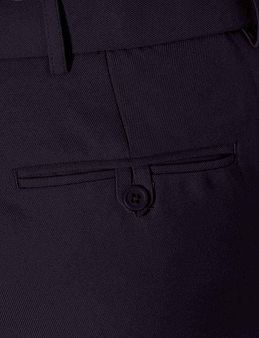 High Rise Twill Trouser with Stretch Waist